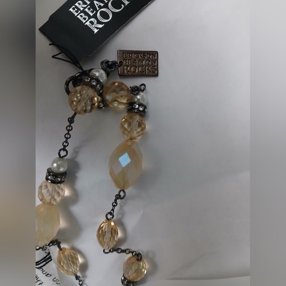 Erickson Beamon Gold and Black Beaded Necklace